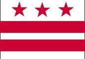 A flag with three stars and two stripes.